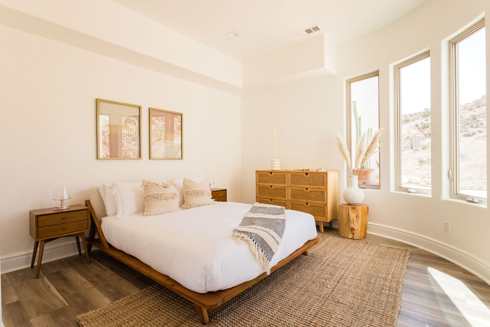 A Casa Blanca bedroom with a king bed and desert light